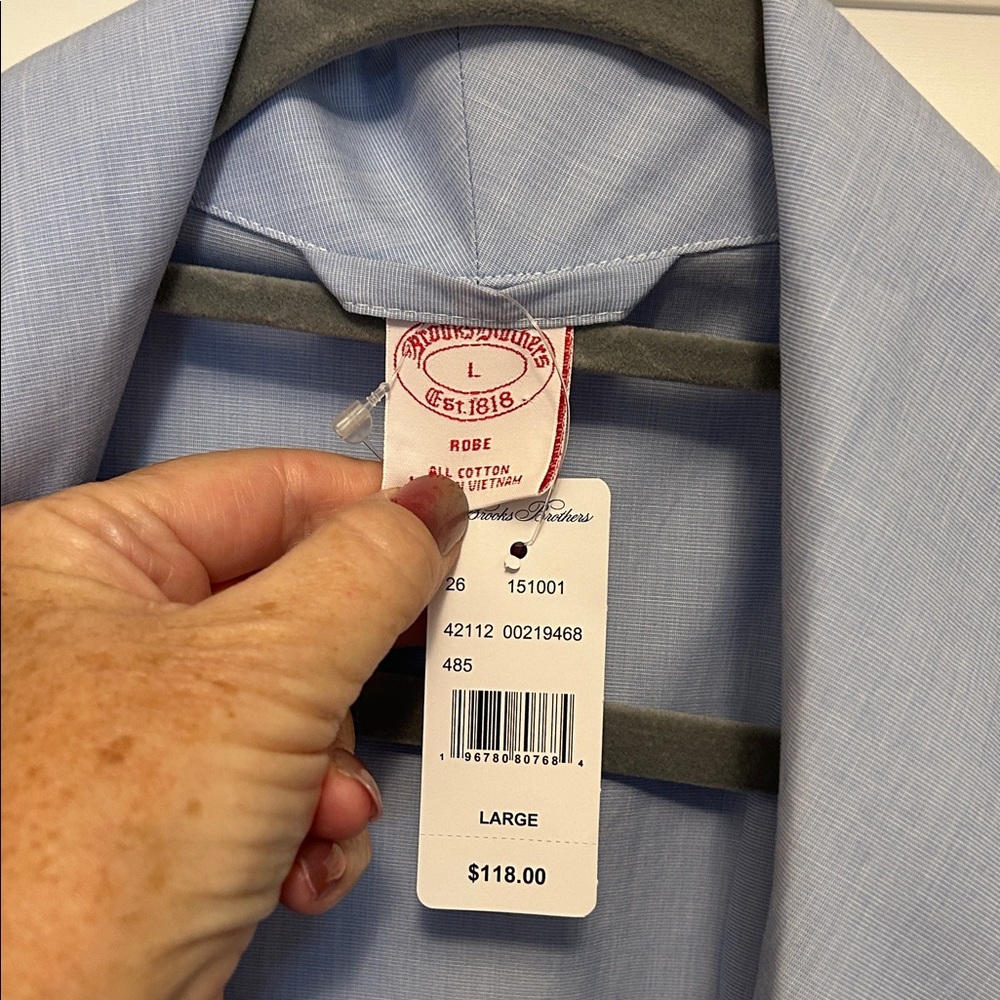 Brooks Brothers Light Blue Men's Robe